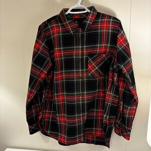 Lee Red and Black Casual Button Down Shirt Vintage Y2K Ladies XL